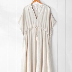 Serena & Lily Linem Beach House Dress/Kaftan OS NEW never worn cream color
